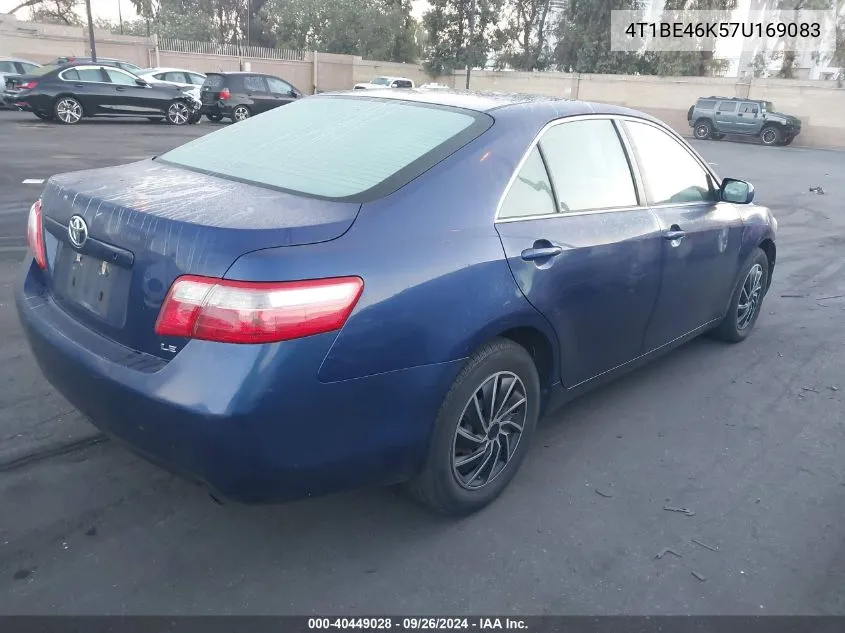 2007 Toyota Camry Ce/Le/Xle/Se VIN: 4T1BE46K57U169083 Lot: 40449028