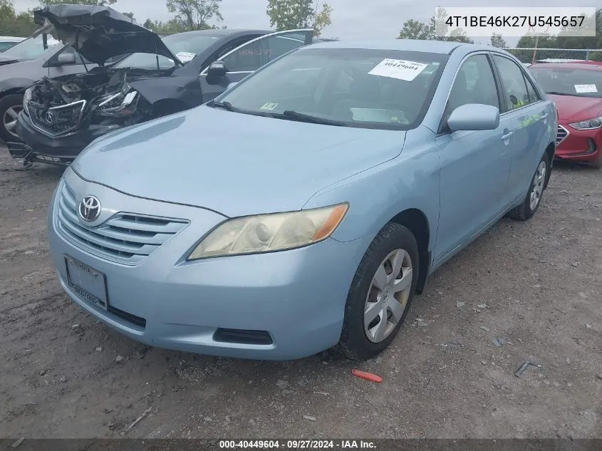 2007 Toyota Camry Le VIN: 4T1BE46K27U545657 Lot: 40449604