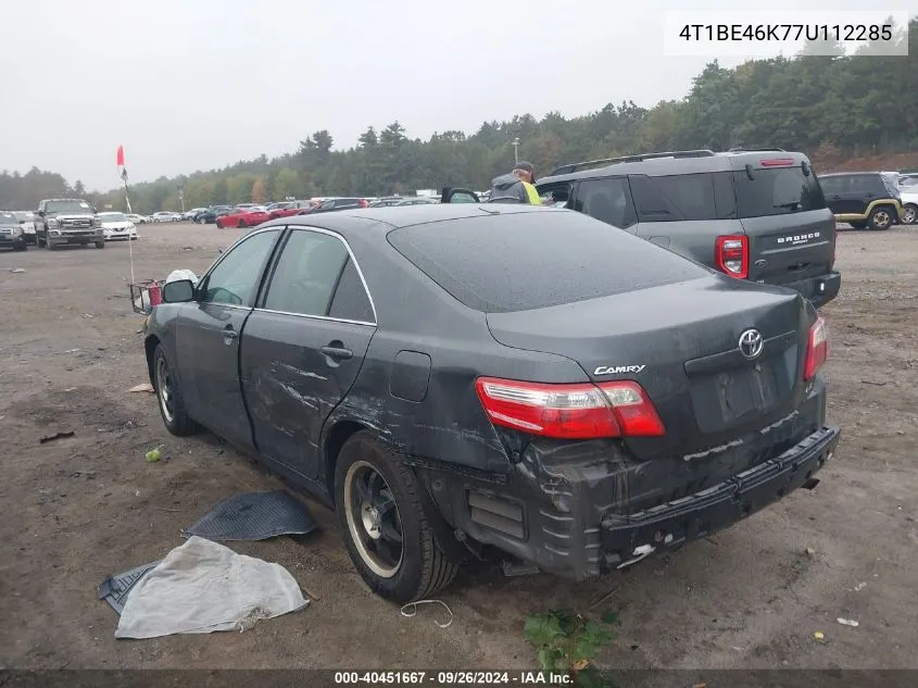 2007 Toyota Camry Le VIN: 4T1BE46K77U112285 Lot: 40451667