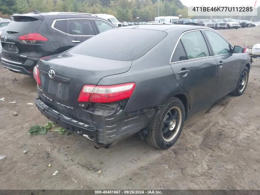 4T1BE46K77U112285 2007 Toyota Camry Le