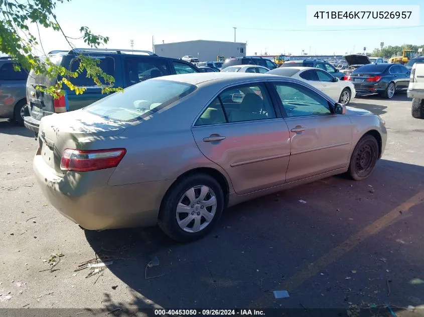 2007 Toyota Camry Ce/Le/Xle/Se VIN: 4T1BE46K77U526957 Lot: 40453050