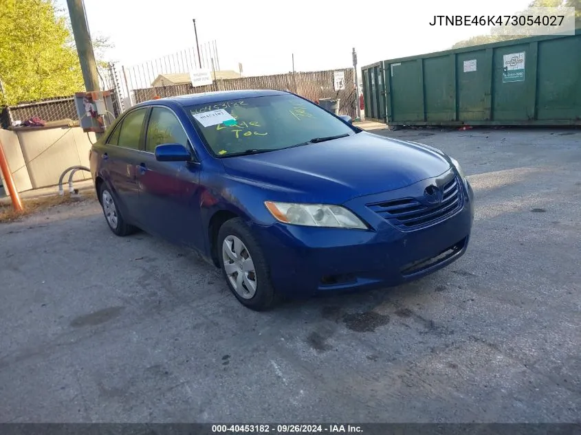 2007 Toyota Camry Le VIN: JTNBE46K473054027 Lot: 40453182