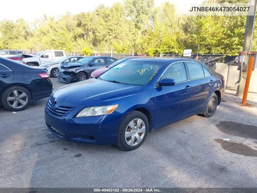 2007 Toyota Camry Le VIN: JTNBE46K473054027 Lot: 40453182