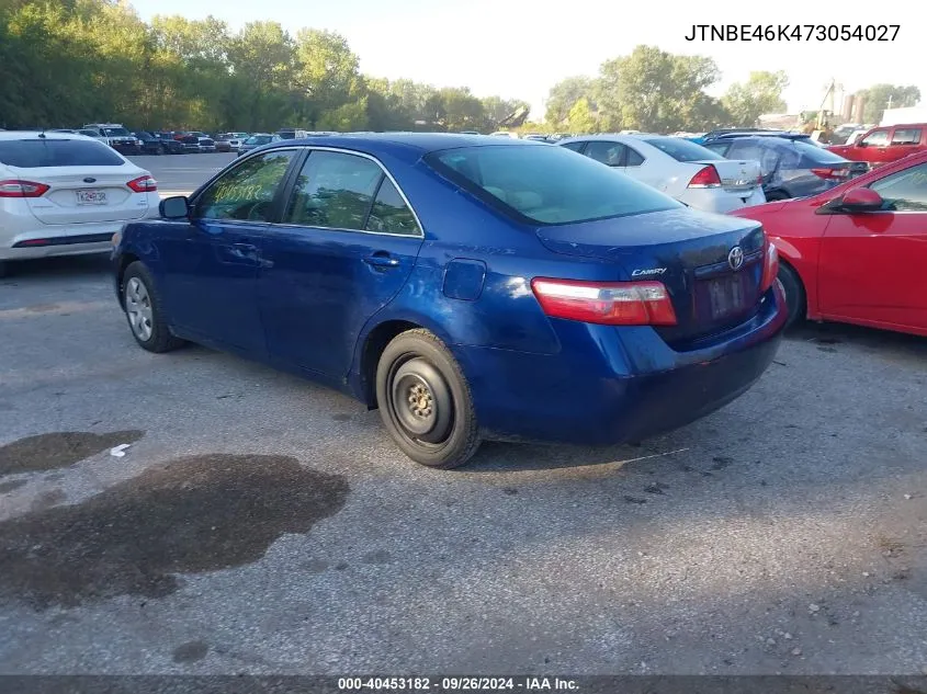 2007 Toyota Camry Le VIN: JTNBE46K473054027 Lot: 40453182