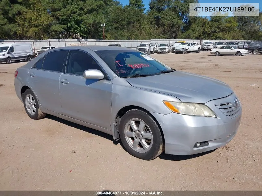 2007 Toyota Camry Le VIN: 4T1BE46K27U189100 Lot: 40464977