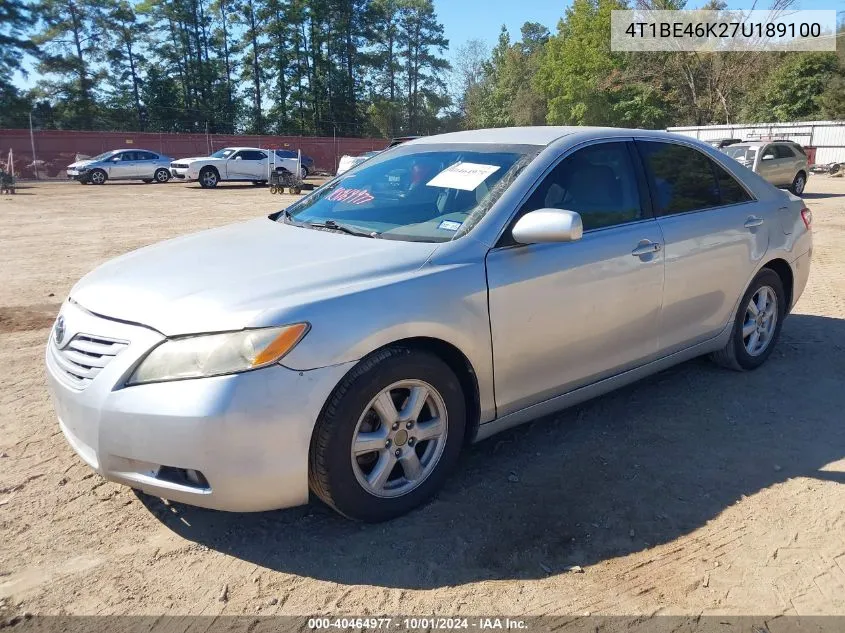 4T1BE46K27U189100 2007 Toyota Camry Le