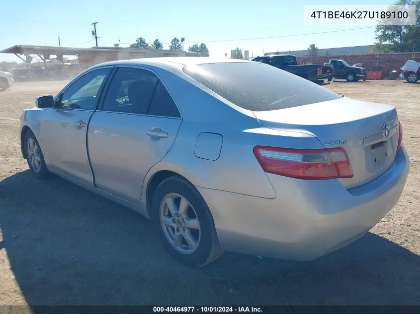 2007 Toyota Camry Le VIN: 4T1BE46K27U189100 Lot: 40464977