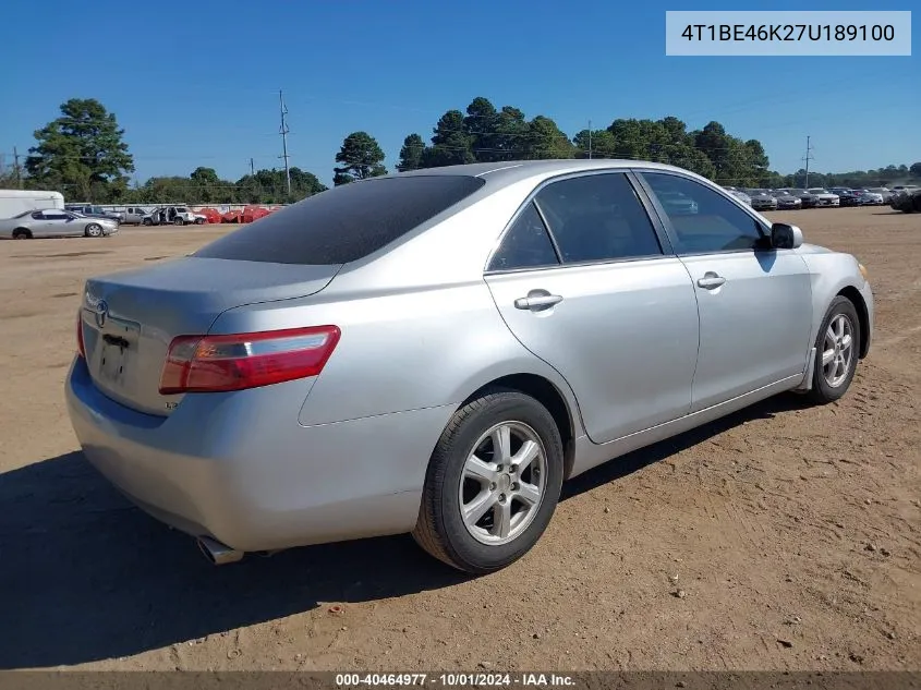 2007 Toyota Camry Le VIN: 4T1BE46K27U189100 Lot: 40464977