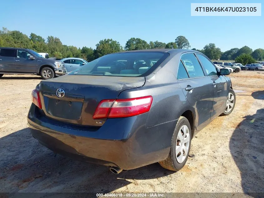 4T1BK46K47U023105 2007 Toyota Camry Le/Xle/Se