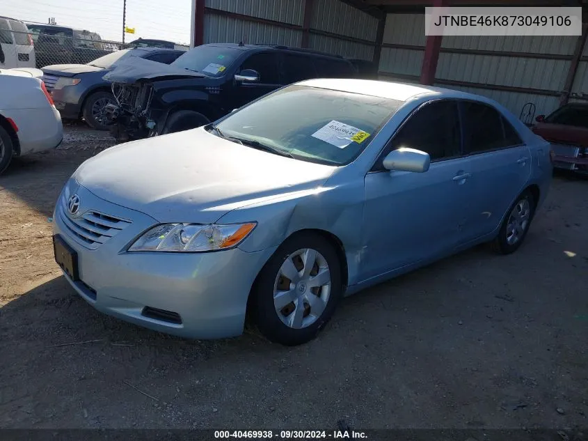 2007 Toyota Camry Le VIN: JTNBE46K873049106 Lot: 40469938