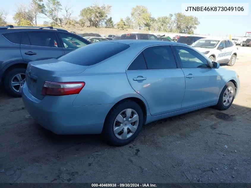 JTNBE46K873049106 2007 Toyota Camry Le