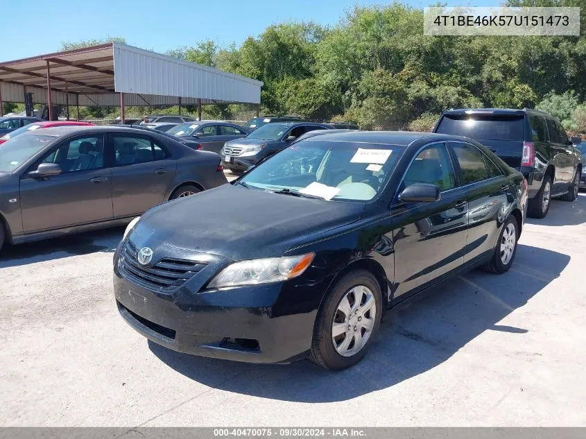 4T1BE46K57U151473 2007 Toyota Camry Le