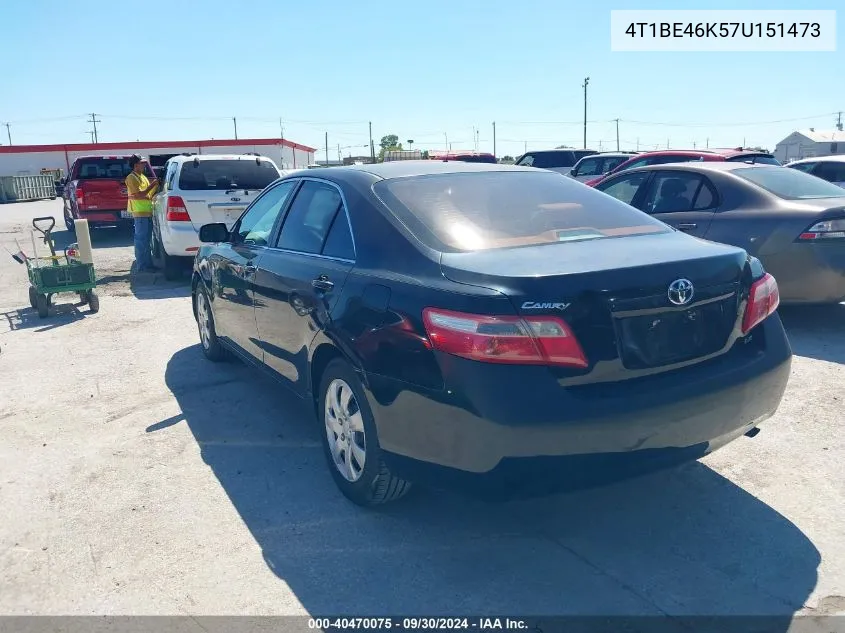 4T1BE46K57U151473 2007 Toyota Camry Le