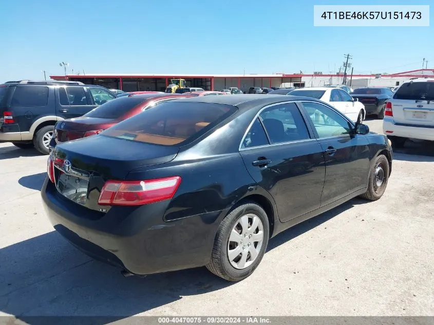 4T1BE46K57U151473 2007 Toyota Camry Le