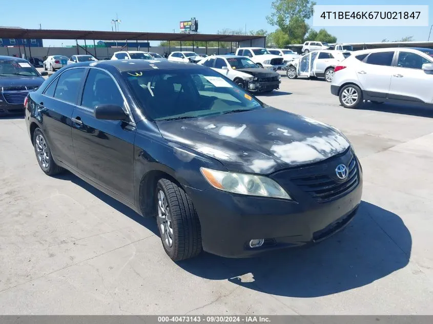 4T1BE46K67U021847 2007 Toyota Camry Le