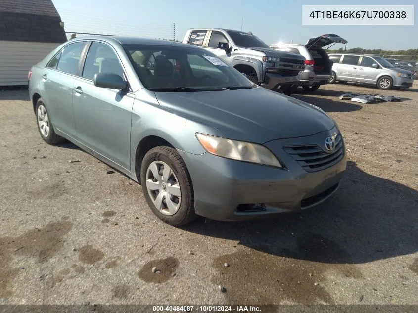 2007 Toyota Camry Le VIN: 4T1BE46K67U700338 Lot: 40484087