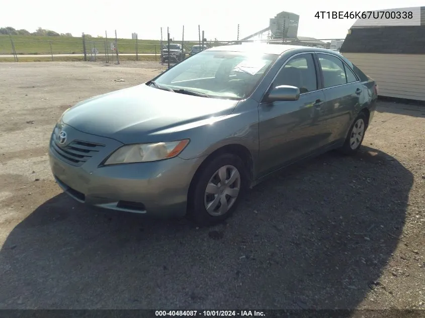 2007 Toyota Camry Le VIN: 4T1BE46K67U700338 Lot: 40484087