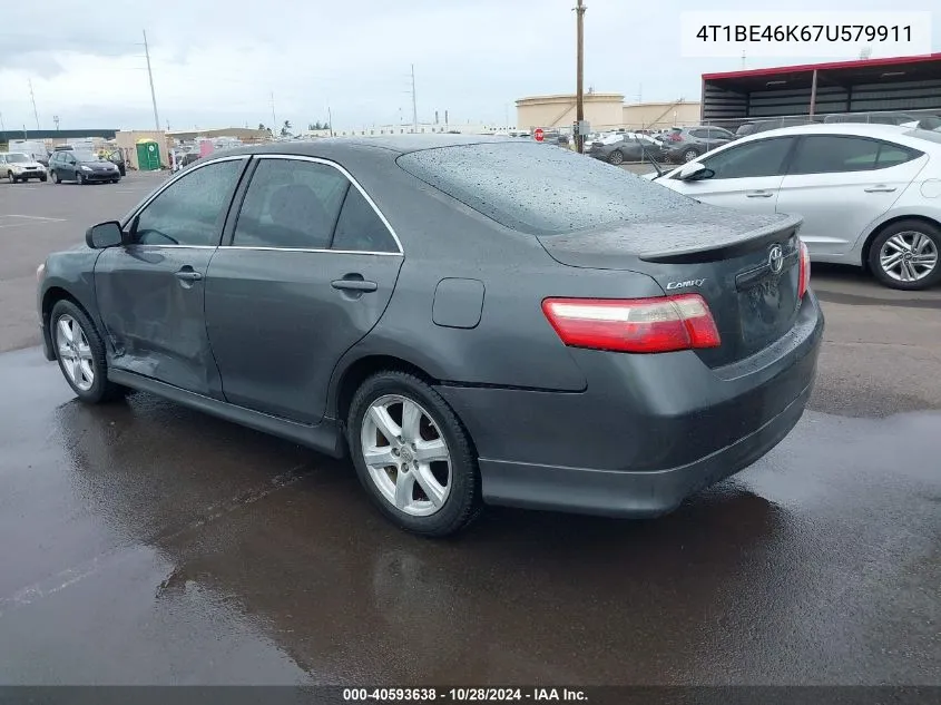 2007 Toyota Camry Se VIN: 4T1BE46K67U579911 Lot: 40593638