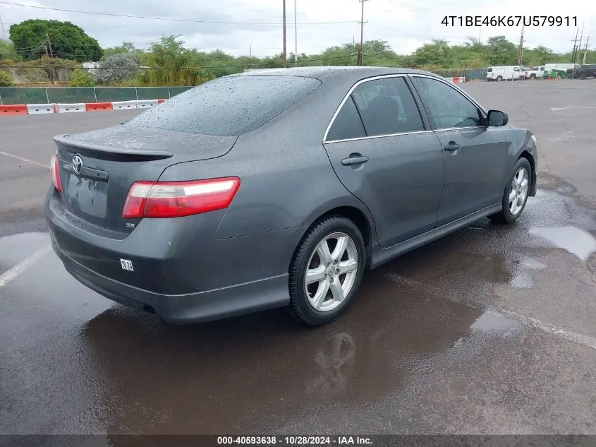 2007 Toyota Camry Se VIN: 4T1BE46K67U579911 Lot: 40593638