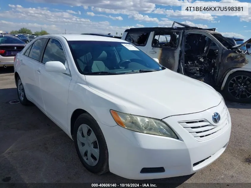 2007 Toyota Camry Le VIN: 4T1BE46KX7U598381 Lot: 40606140