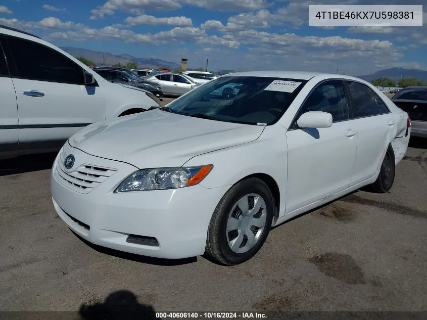 4T1BE46KX7U598381 2007 Toyota Camry Le