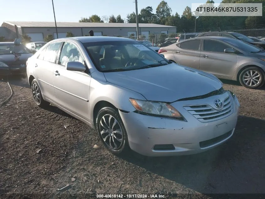 4T1BK46K87U531335 2007 Toyota Camry Le V6