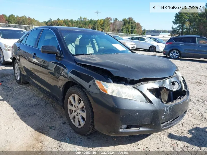 2007 Toyota Camry Xle V6 VIN: 4T1BK46K67U529292 Lot: 40653440