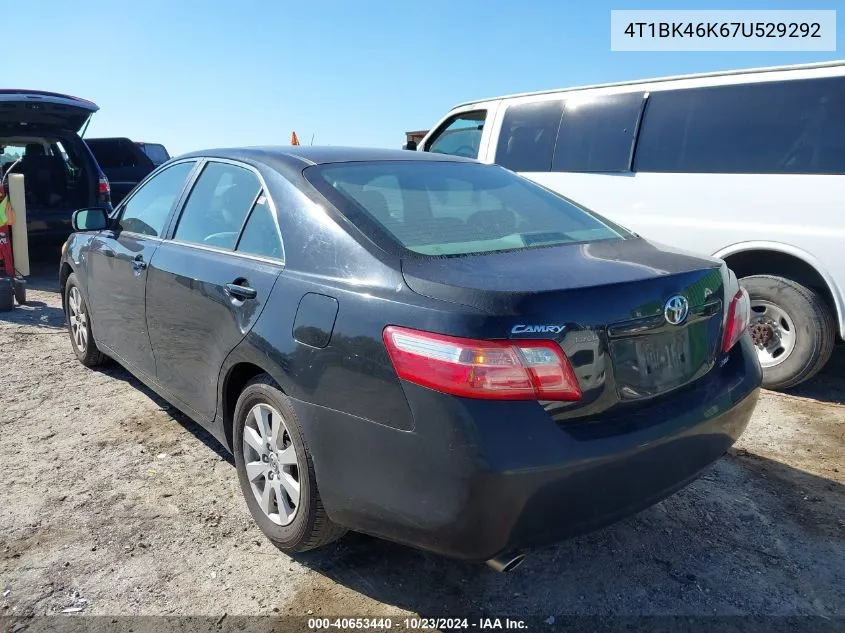 2007 Toyota Camry Xle V6 VIN: 4T1BK46K67U529292 Lot: 40653440