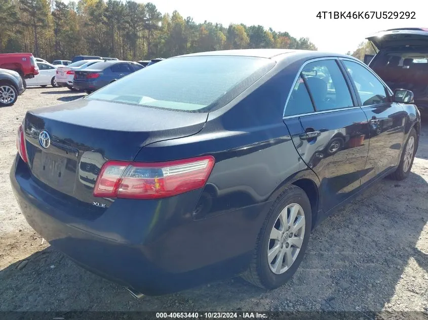 2007 Toyota Camry Xle V6 VIN: 4T1BK46K67U529292 Lot: 40653440