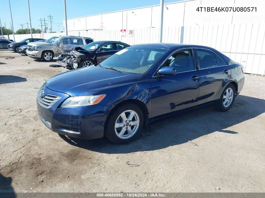 2007 Toyota Camry Le VIN: 4T1BE46K07U080571 Lot: 40658592