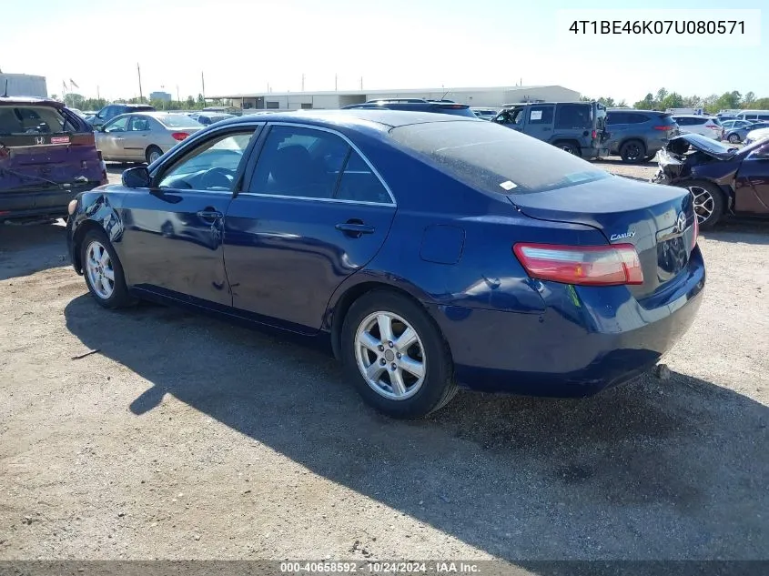 2007 Toyota Camry Le VIN: 4T1BE46K07U080571 Lot: 40658592