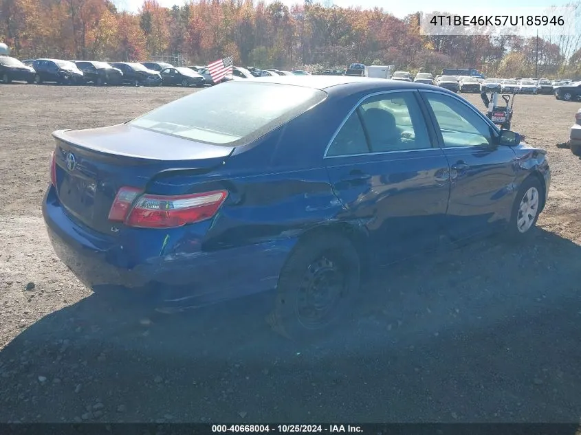 2007 Toyota Camry Le VIN: 4T1BE46K57U185946 Lot: 40668004