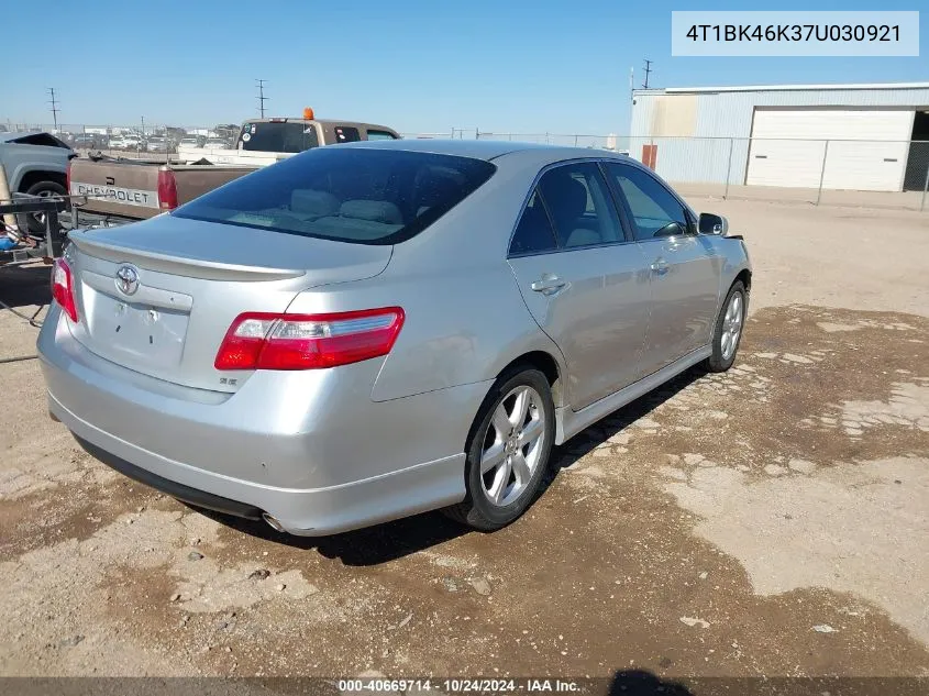 2007 Toyota Camry Se V6 VIN: 4T1BK46K37U030921 Lot: 40669714