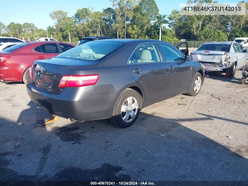 2007 Toyota Camry Ce/Le/Xle/Se VIN: 4T1BE46K37U142013 Lot: 40670241