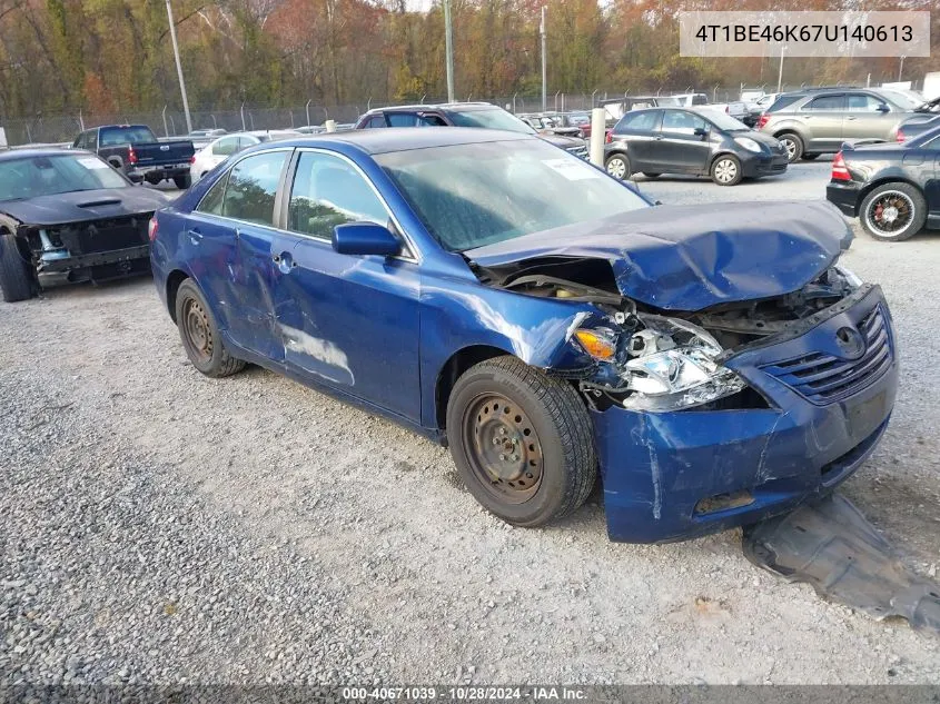 2007 Toyota Camry Le VIN: 4T1BE46K67U140613 Lot: 40671039