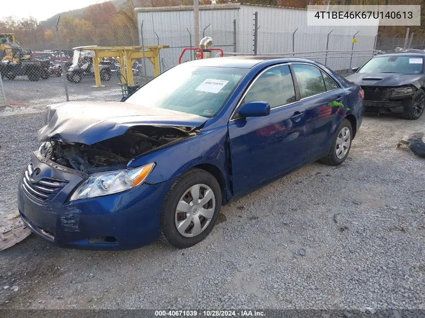 2007 Toyota Camry Le VIN: 4T1BE46K67U140613 Lot: 40671039