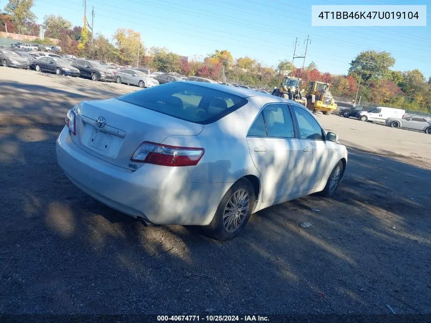 2007 Toyota Camry Hybrid VIN: 4T1BB46K47U019104 Lot: 40674771