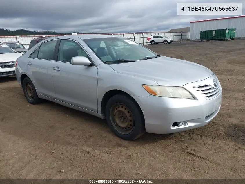 2007 Toyota Camry Ce VIN: 4T1BE46K47U665637 Lot: 40683645