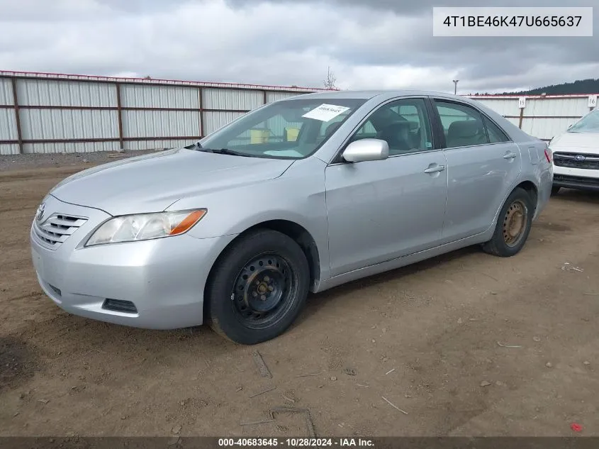 2007 Toyota Camry Ce VIN: 4T1BE46K47U665637 Lot: 40683645