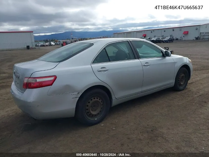 2007 Toyota Camry Ce VIN: 4T1BE46K47U665637 Lot: 40683645