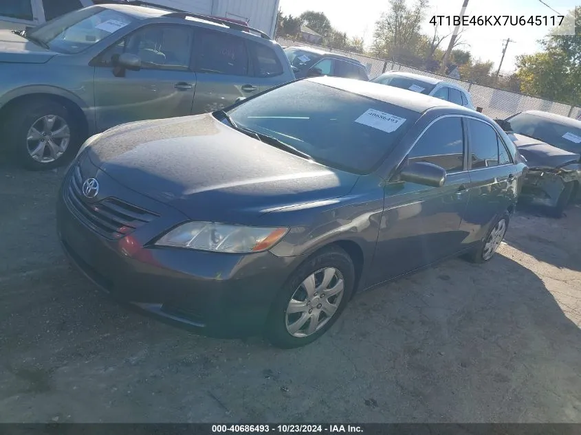 2007 Toyota Camry Le VIN: 4T1BE46KX7U645117 Lot: 40686493