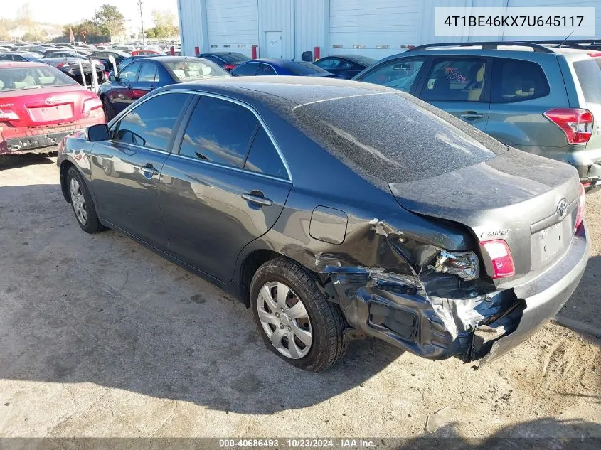 2007 Toyota Camry Le VIN: 4T1BE46KX7U645117 Lot: 40686493