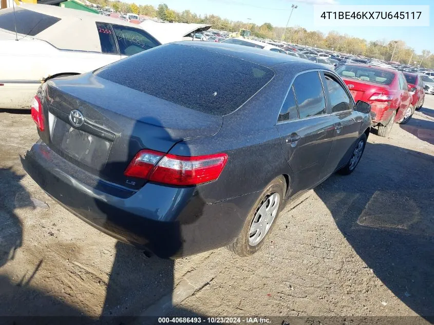 2007 Toyota Camry Le VIN: 4T1BE46KX7U645117 Lot: 40686493