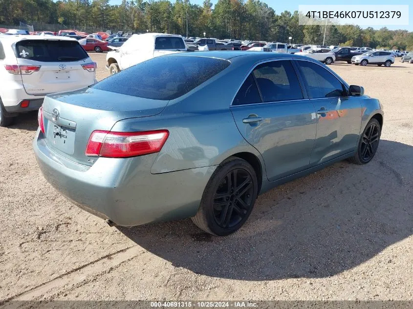 2007 Toyota Camry Le VIN: 4T1BE46K07U512379 Lot: 40691315