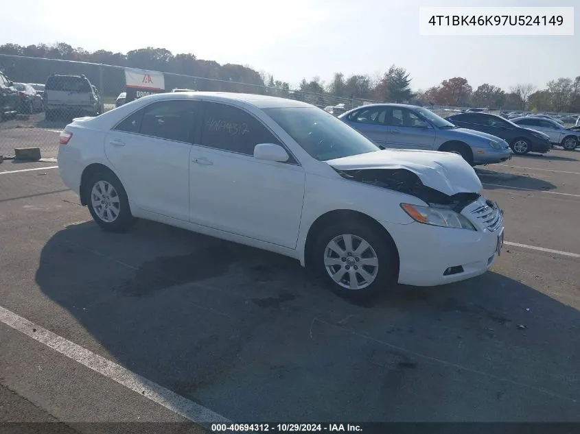 2007 Toyota Camry Xle V6 VIN: 4T1BK46K97U524149 Lot: 40694312