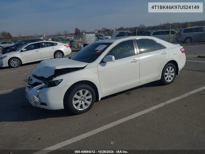 2007 Toyota Camry Xle V6 VIN: 4T1BK46K97U524149 Lot: 40694312