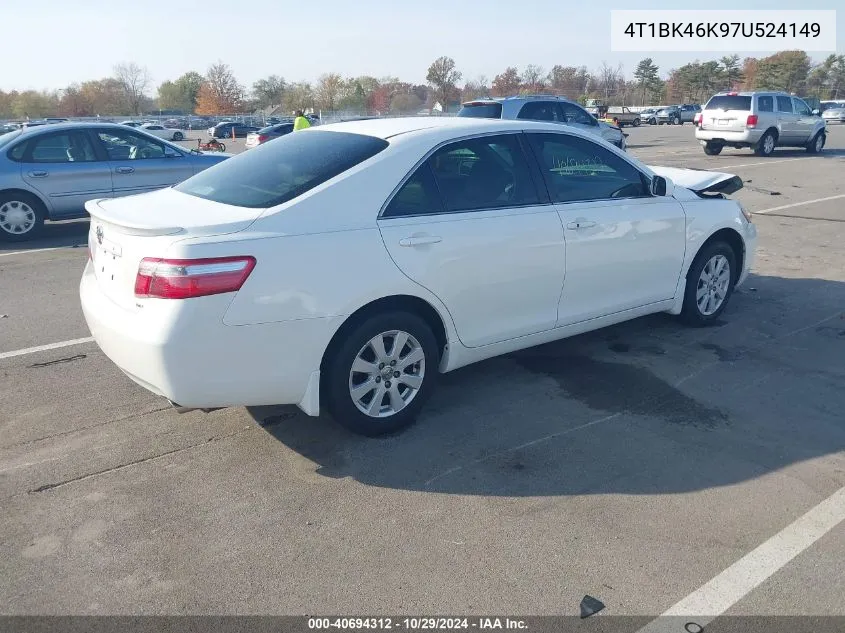 2007 Toyota Camry Xle V6 VIN: 4T1BK46K97U524149 Lot: 40694312