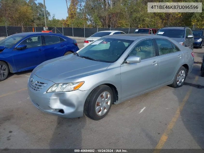 2007 Toyota Camry Le VIN: 4T1BE46K87U096596 Lot: 40694682