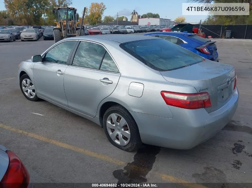 2007 Toyota Camry Le VIN: 4T1BE46K87U096596 Lot: 40694682