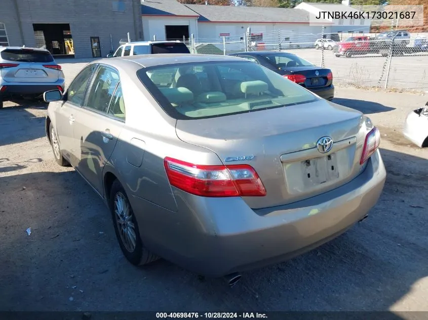 2007 Toyota Camry Le V6 VIN: JTNBK46K173021687 Lot: 40698476